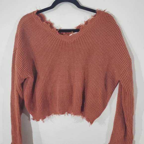 🎯SOLD  Sweater Raw Hem Size Large - Picture 3 of 6